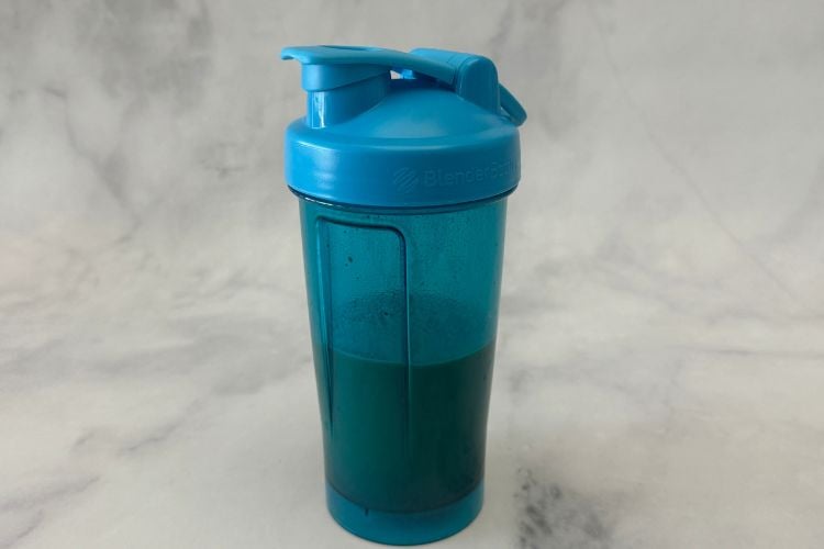 Protein coffee in shaker bottle
