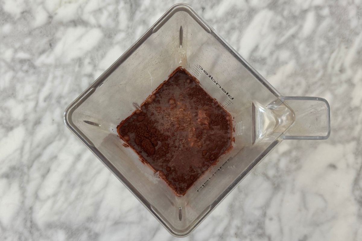 Protein ice cream ingredients in blender