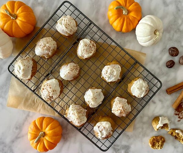 Pumpkin Cookies With Cream Cheese Frosting