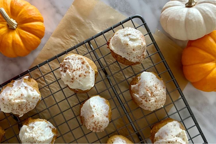 Pumpkin cookies with frosting