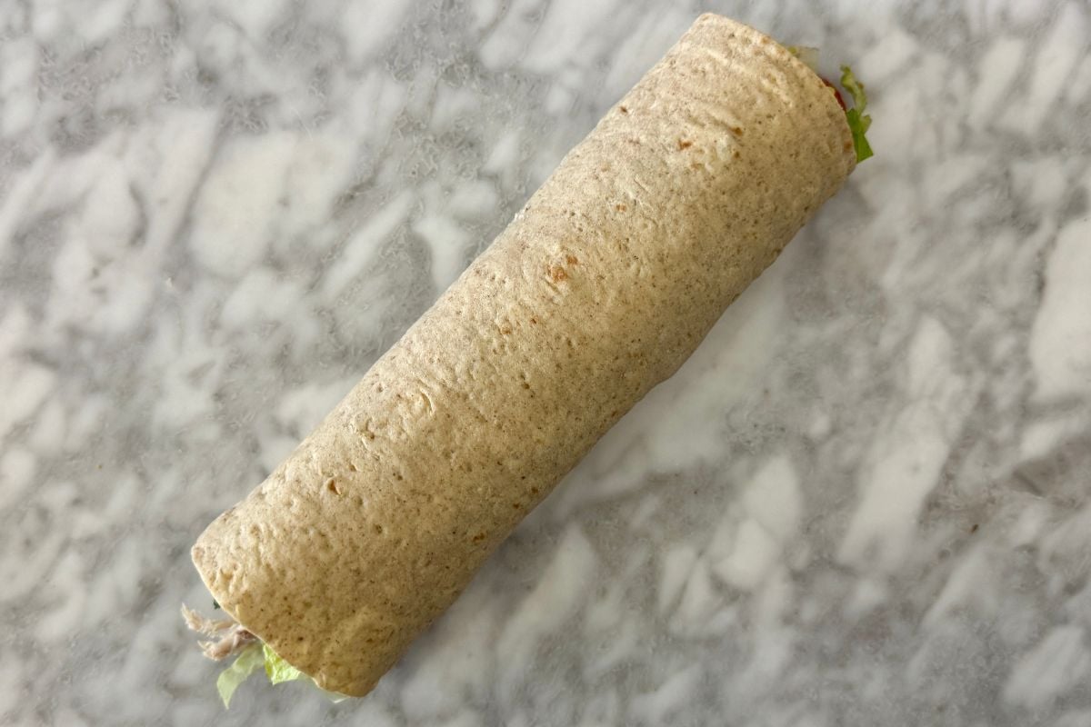 Rolled chicken Caesar wrap