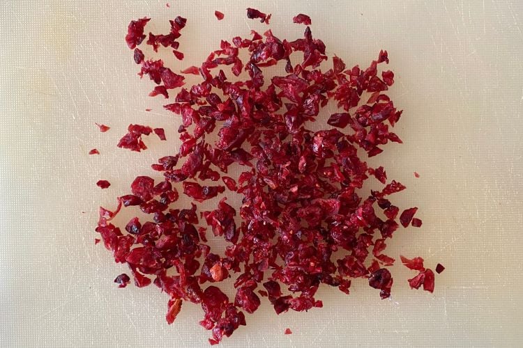 Roughly chopped cranberries