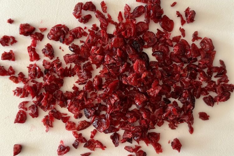 Roughly chopped dried cranberries