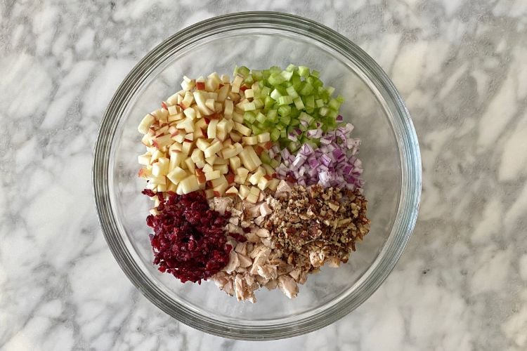 Salad ingredients in bowl