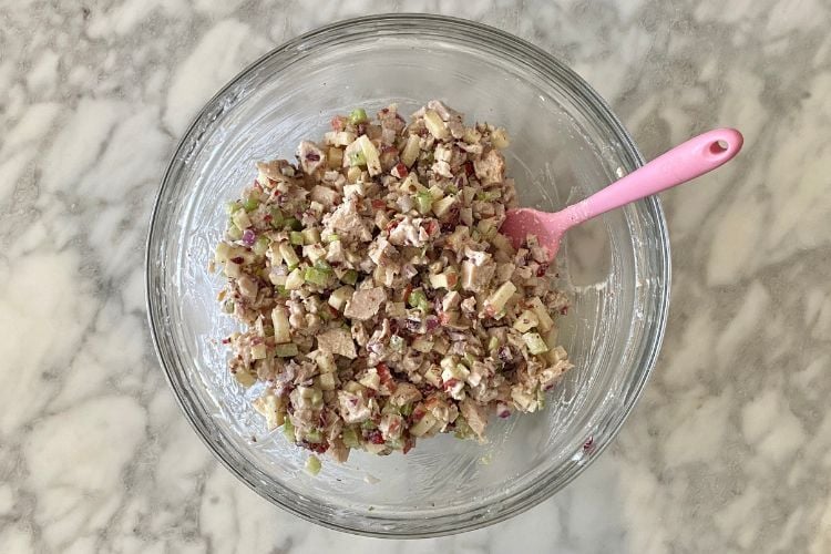 Salad mixed with sauce