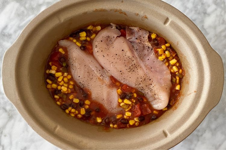 Santa Fe chicken in Crockpot