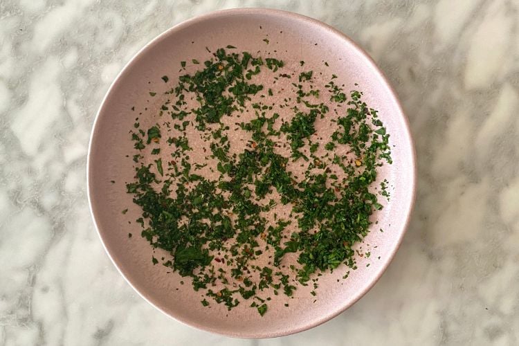 Savory ingredients in bowl