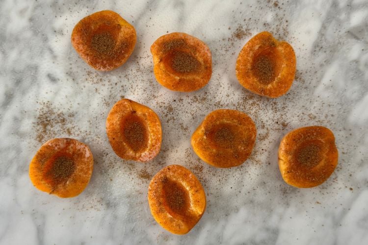 Seasoned air fryer apricots