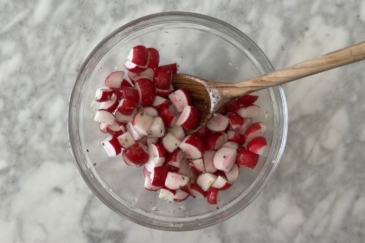 Seasoned air fryer radishes