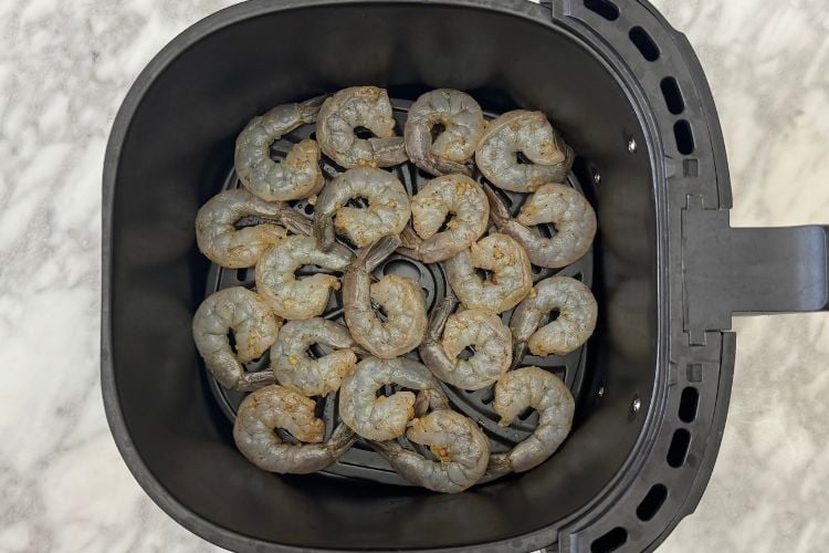 Seasoned shrimp in air fryer