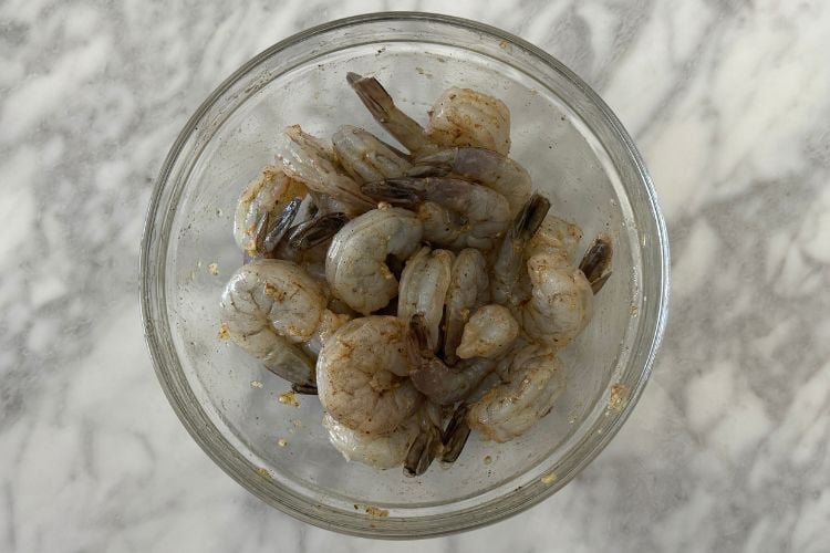 Seasoned shrimp in bowl