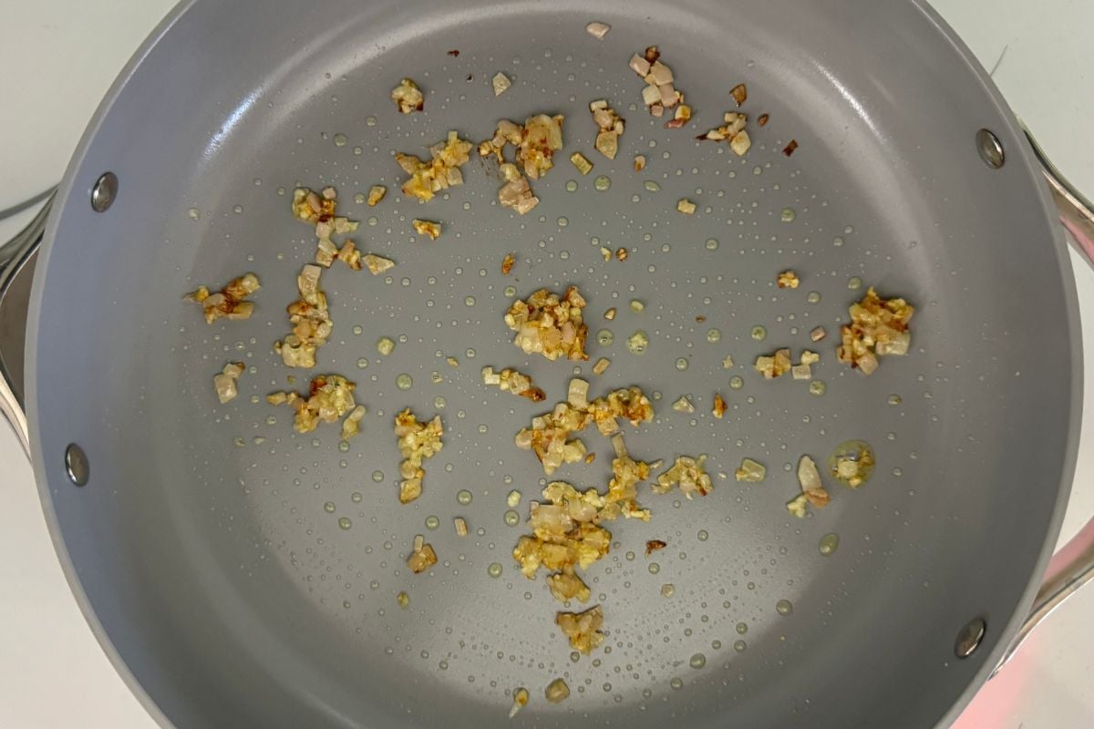 Shallots in a skillet