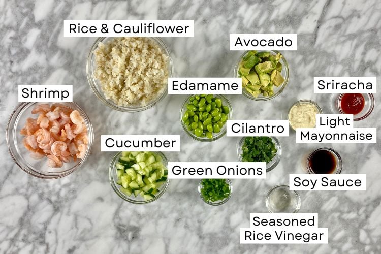 Shrimp Sushi Bowl Ingredients