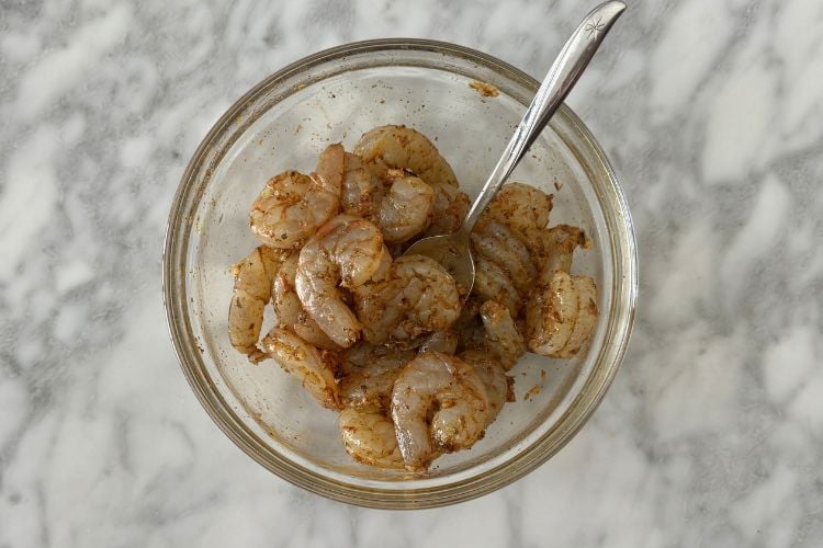 Shrimp with seasonings