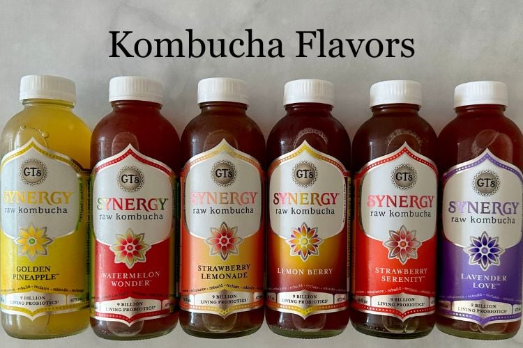 Six kombucha flavors