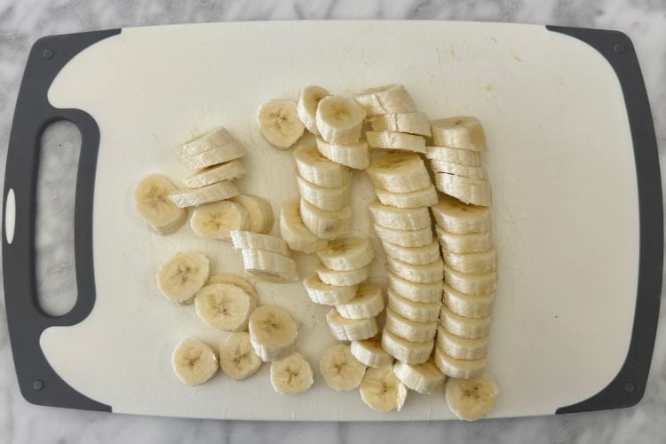 Sliced bananas