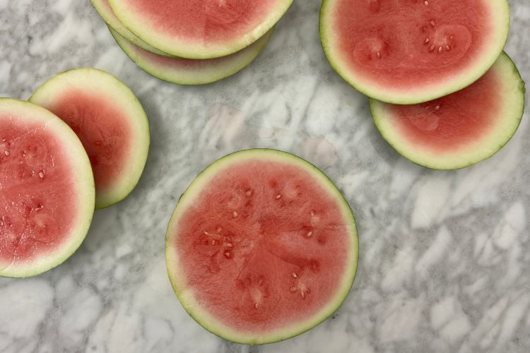 Sliced watermelon