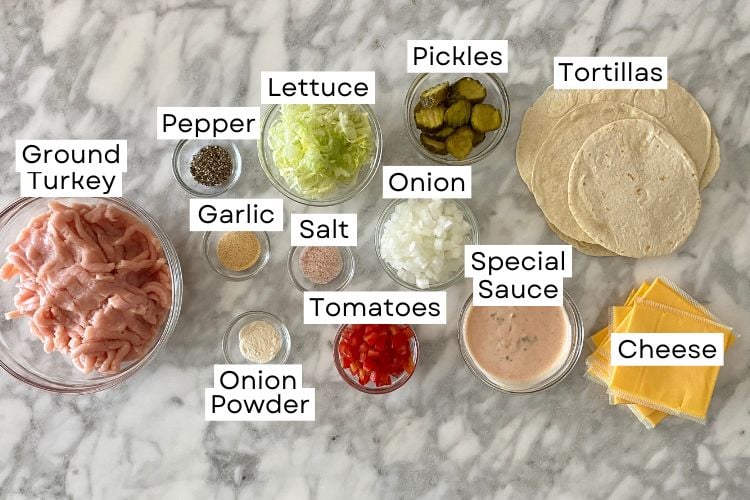 Smash Burger Tacos Ingredients