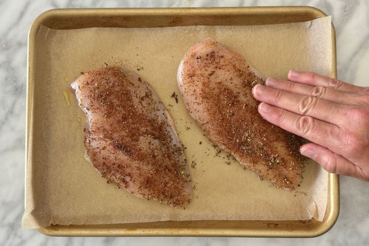 Spice rub on brined chicken