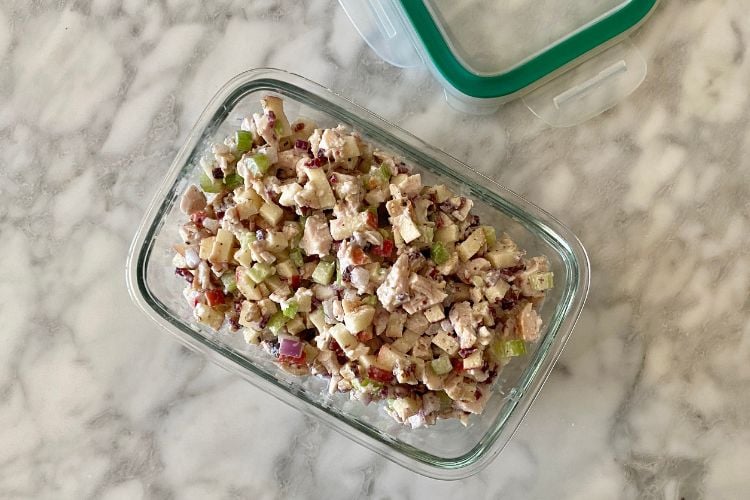 Storing cranberry pecan chicken salad