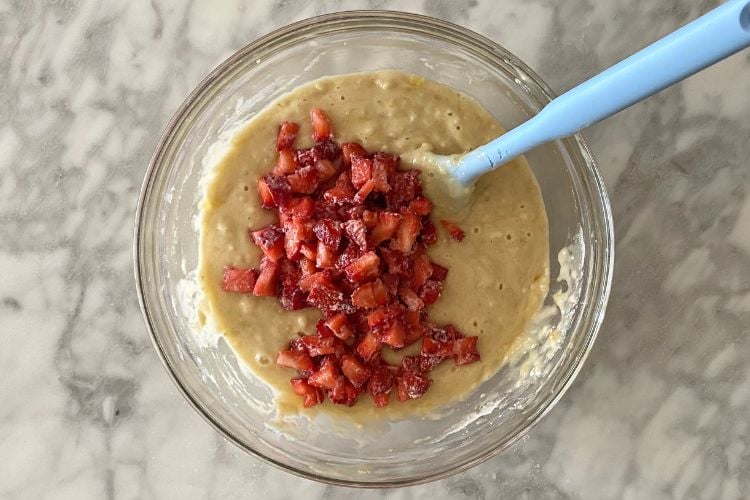 Strawberries In Muffin Batter