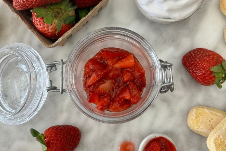 Strawberries in a jar