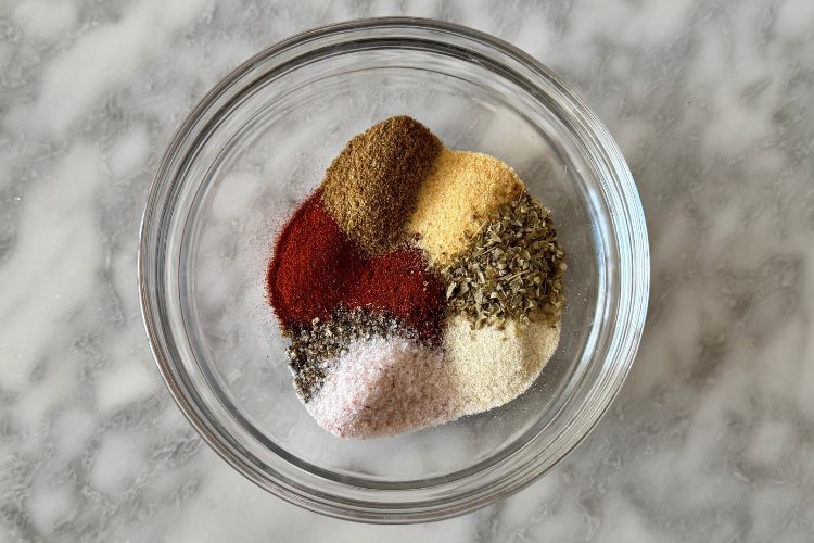 Taco seasoning ingredients in bowl