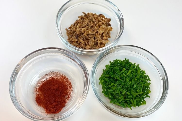 Toppings for the deviled eggs