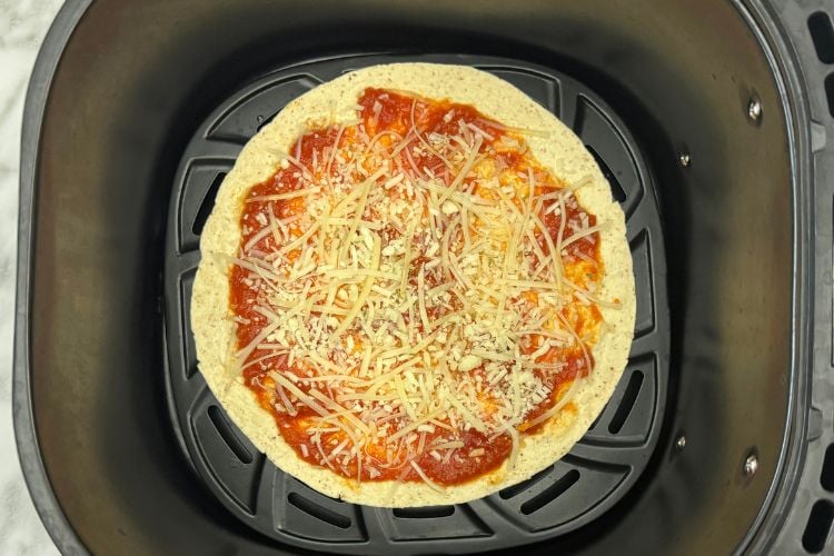 Tortilla pizza in air fryer