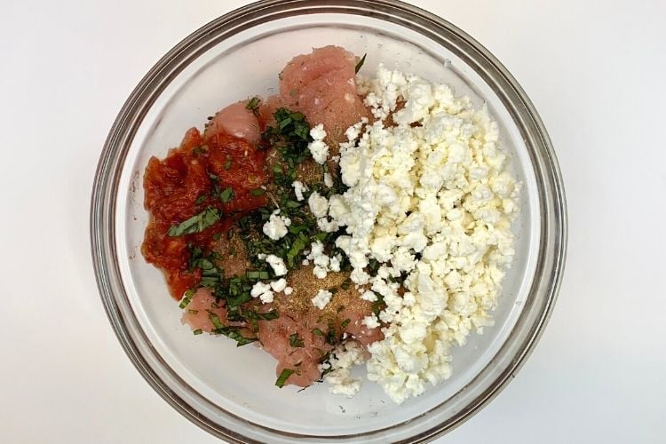 Turkey burger ingredients mixed