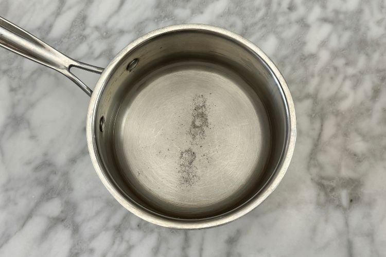 Water in a saucepan