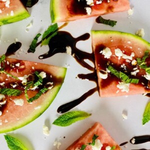 Watermelon Pizza With Balsamic and Feta