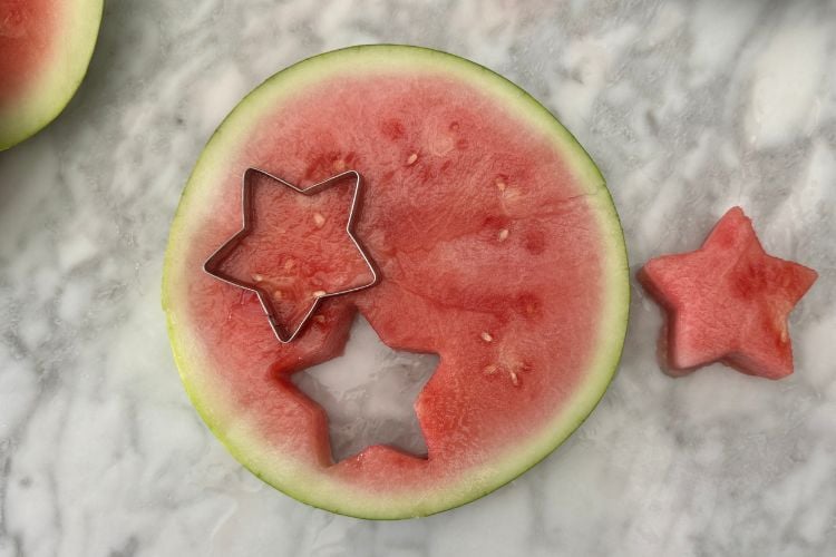 Watermelon with star cookie cutter