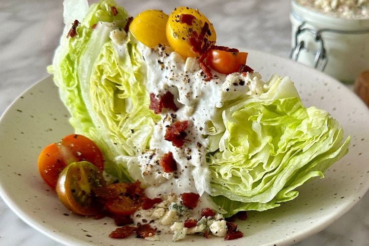 Wedge salad with blue cheese dressing