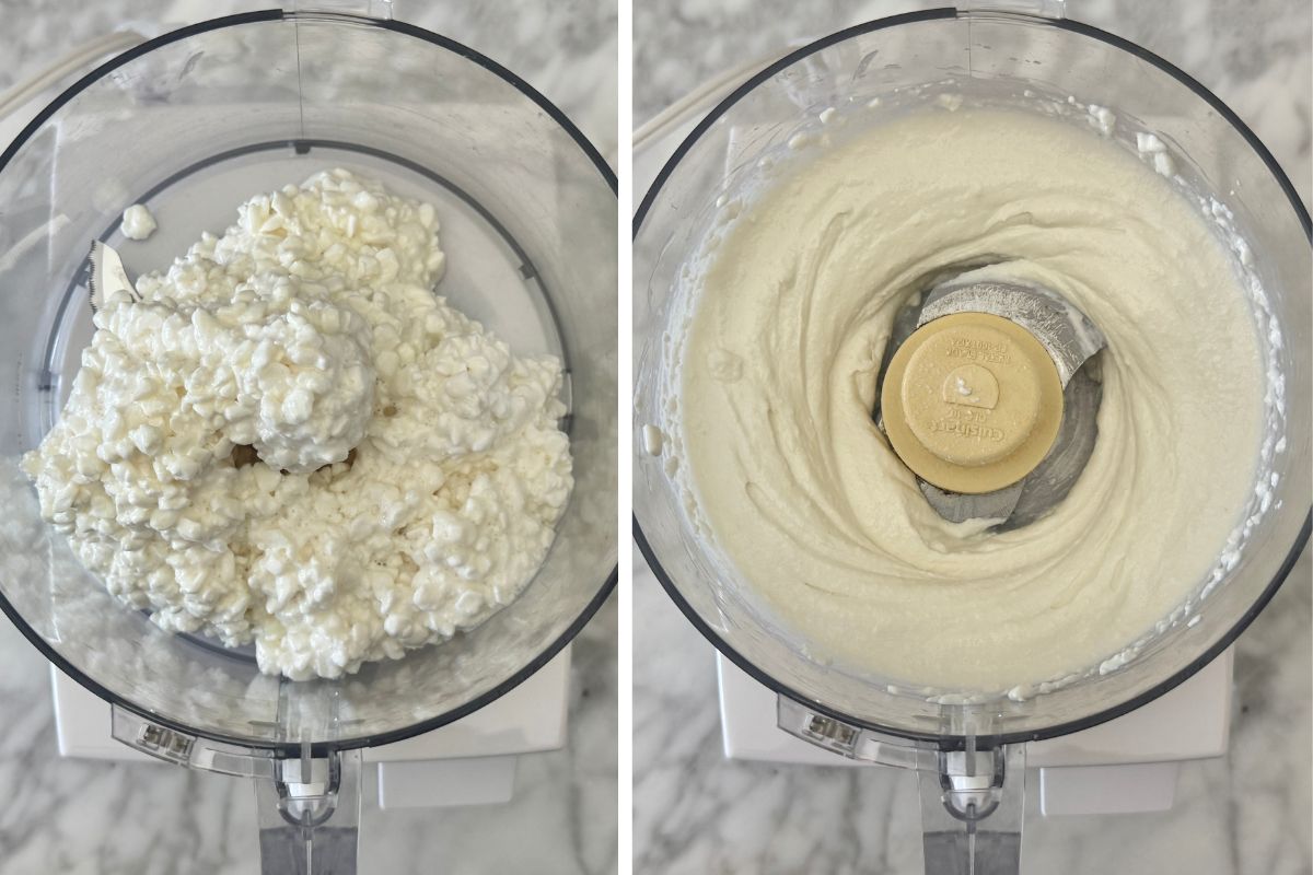 Whipped cottage cheese in food processor