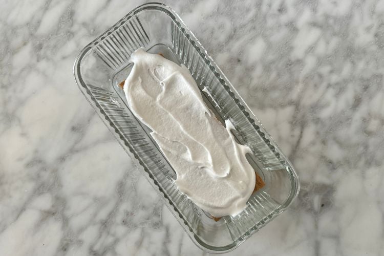 Whipped cream in loaf pan