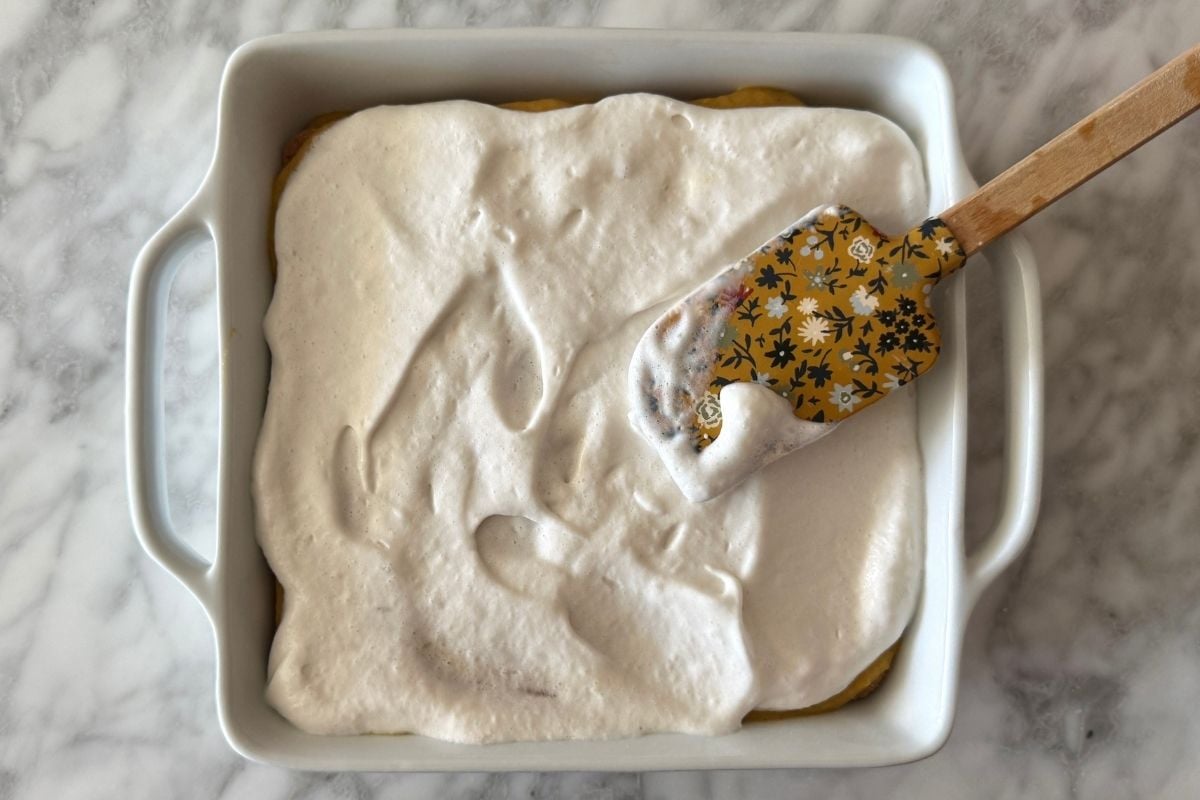 Whipped topping on pumpkin tiramisu