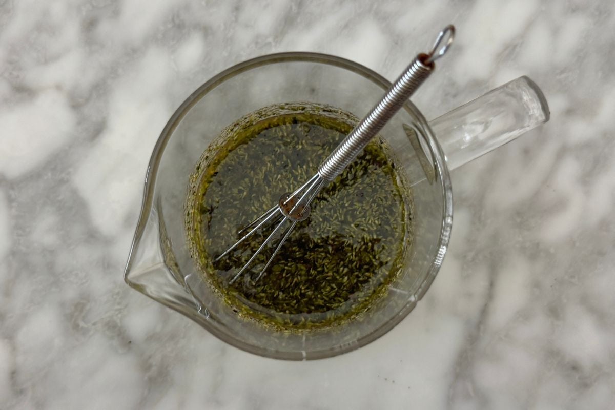 Whisked Italian dressing for pasta salad