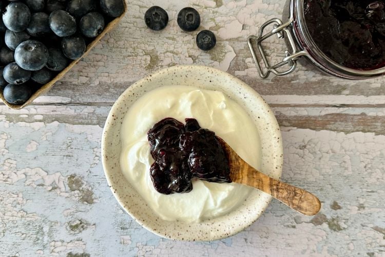Yogurt With Blueberry Jam