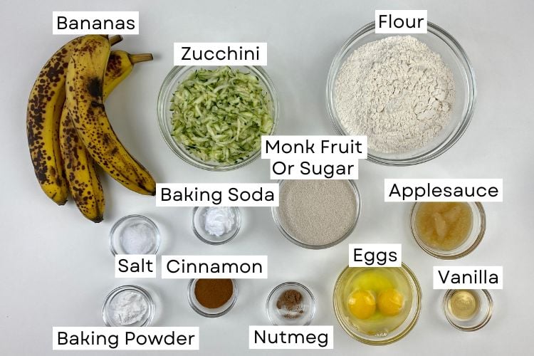 Zucchini Banana Bread Muffins Ingredients