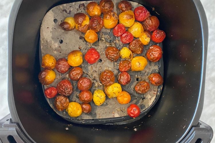Air fried cherry tomatoes