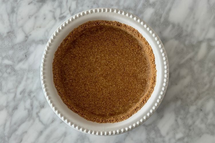 Graham cracker crust in pie dish