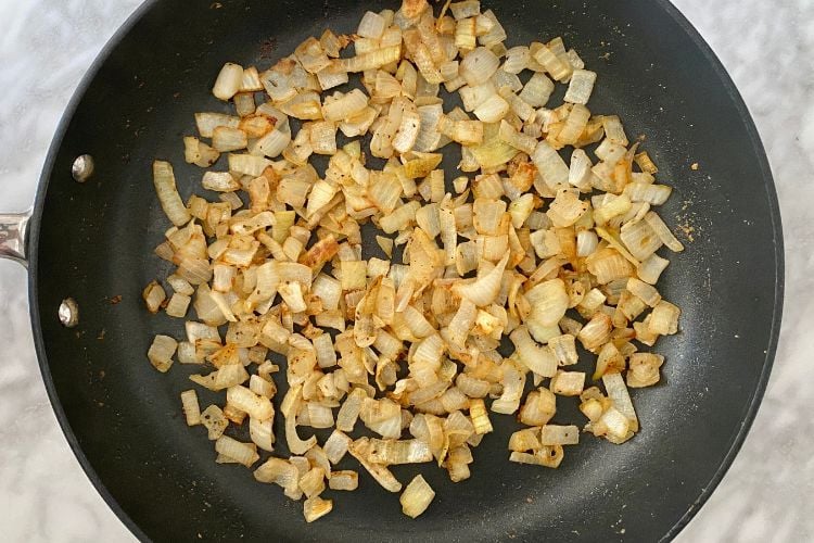 caramelized onions in pan