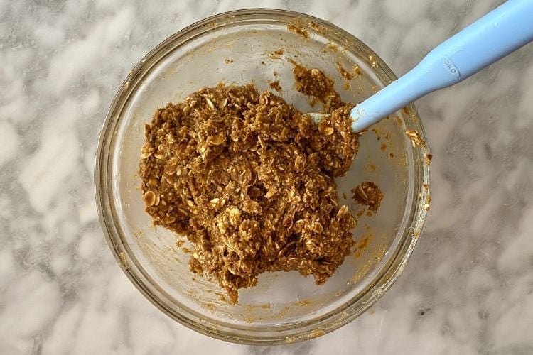 The combined ingredients for protein balls