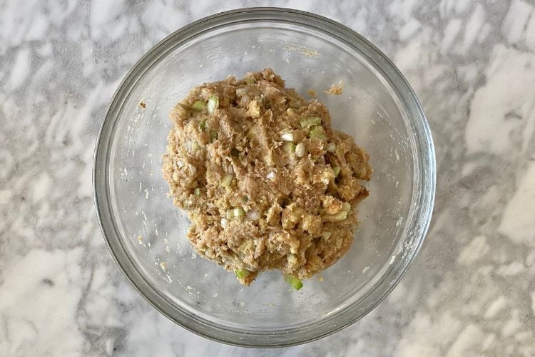 combined turkey and stuffing meatballs