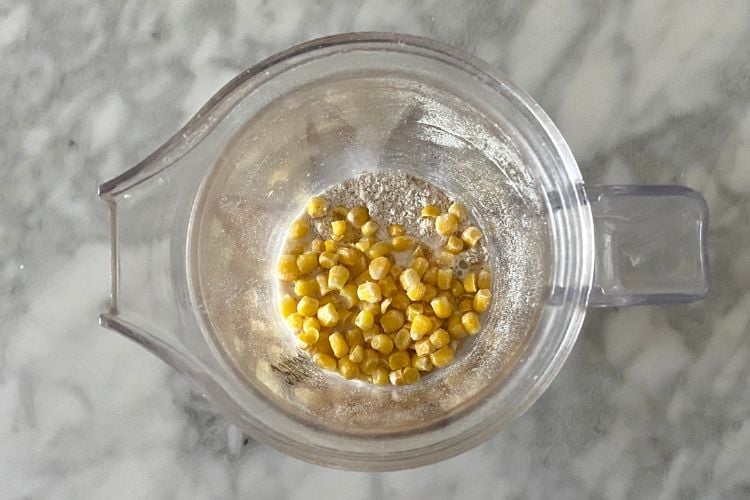 corn in blender