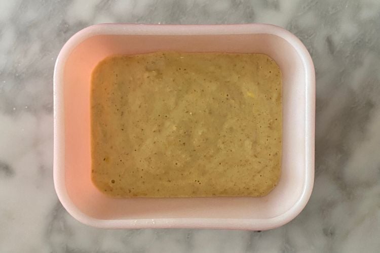 cornbread batter in dish