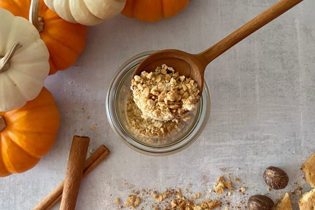 crushed graham crackers in cup