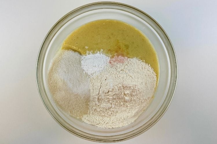 dry ingredients for lemon glazed muffins