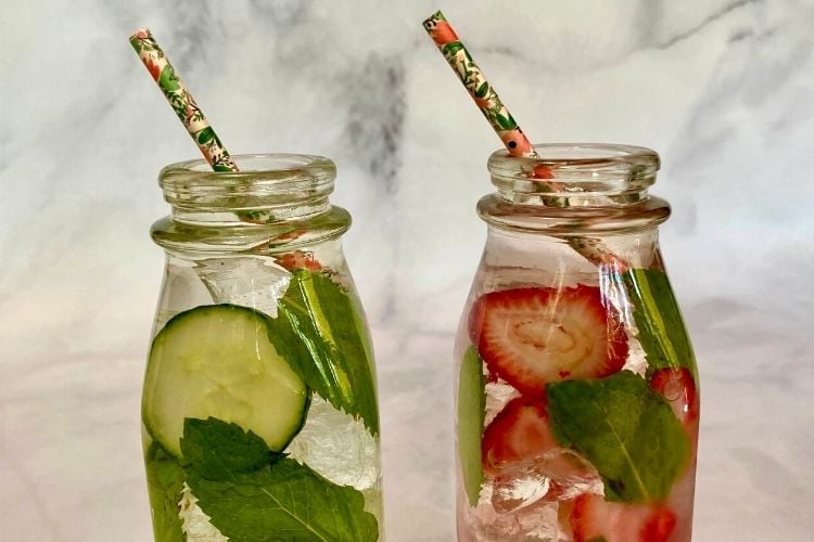 fruit infused water with mint